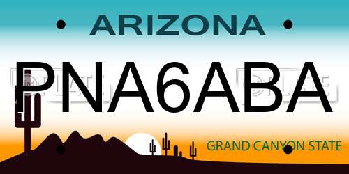 PNA6ABA Arizona License Plate
