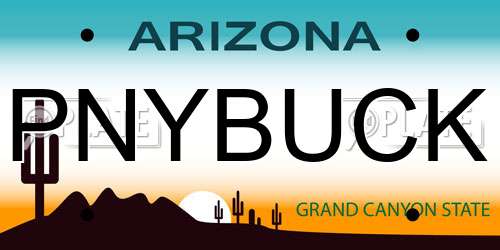 PNYBUCK Arizona License Plate