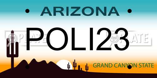 POLI23 Arizona License Plate