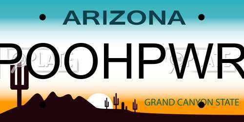 POOHPWR Arizona License Plate