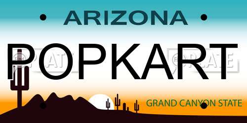 POPKART Arizona License Plate