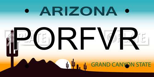 PORFVR Arizona License Plate