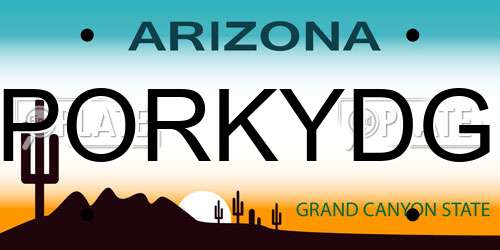 PORKYDG Arizona License Plate
