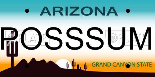 POSSSUM Arizona License Plate