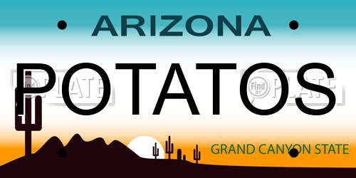 POTATOS Arizona License Plate
