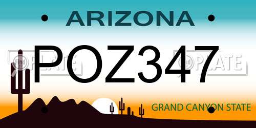 POZ347 Arizona License Plate