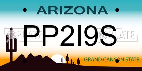 PP2I9S Arizona License Plate