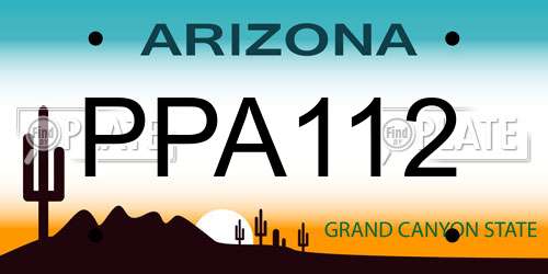 PPA112 Arizona License Plate