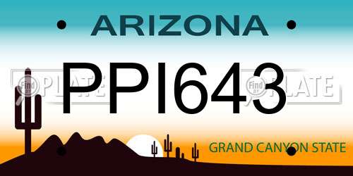 PPI643 Arizona License Plate