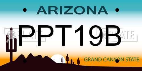 PPT19B Arizona License Plate
