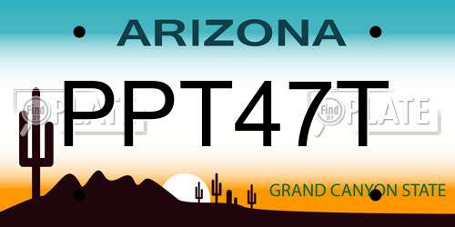 PPT47T Arizona License Plate