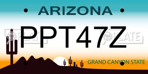 PPT47Z Arizona License Plate