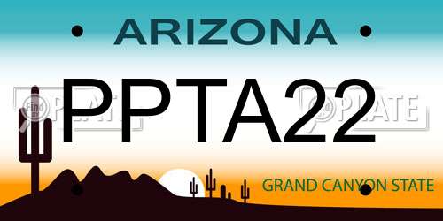 PPTA22 Arizona License Plate