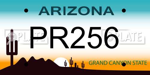 PR256 Arizona License Plate