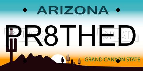 PR8THED Arizona License Plate