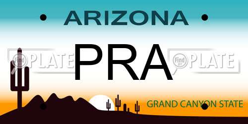 PRA Arizona License Plate