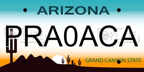 PRA0ACA Arizona License Plate
