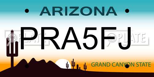 PRA5FJ Arizona License Plate
