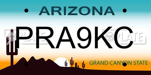 PRA9KC Arizona License Plate
