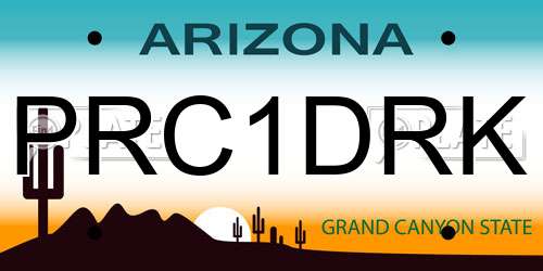 PRC1DRK Arizona License Plate