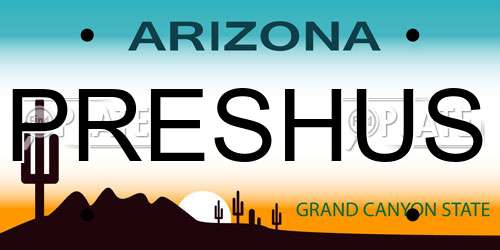 PRESHUS Arizona License Plate