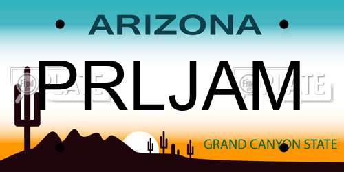 PRLJAM Arizona License Plate