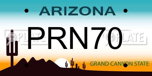 PRN70 Arizona License Plate
