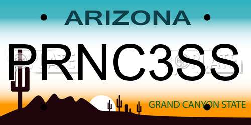PRNC3SS Arizona License Plate