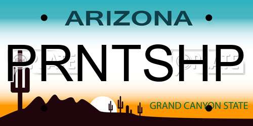 PRNTSHP Arizona License Plate