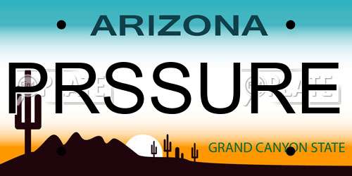 PRSSURE Arizona License Plate