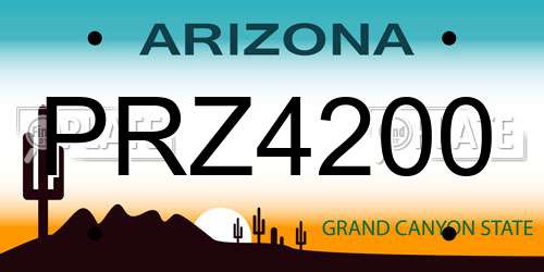 PRZ4200 Arizona License Plate