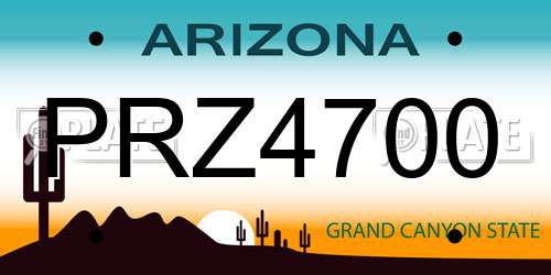 PRZ4700 Arizona License Plate