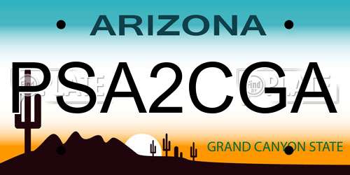PSA2CGA Arizona License Plate