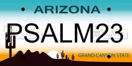PSALM23 Arizona License Plate