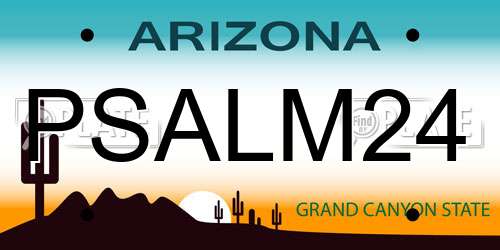 PSALM24 Arizona License Plate