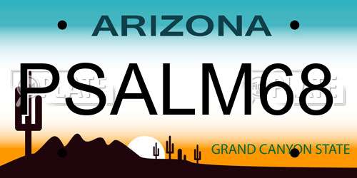 PSALM68 Arizona License Plate