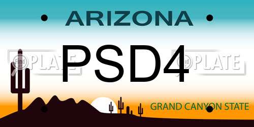 PSD4 Arizona License Plate
