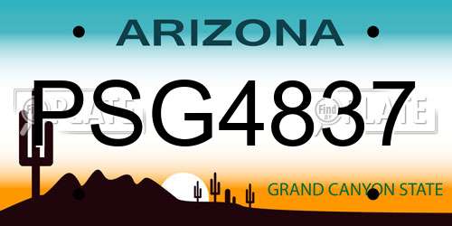 PSG4837 Arizona License Plate