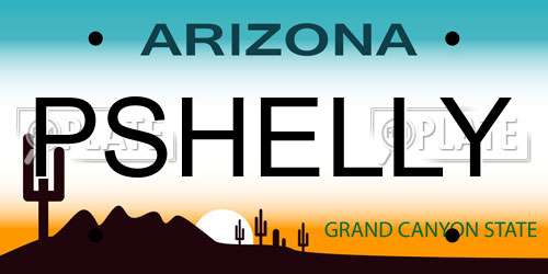 PSHELLY Arizona License Plate