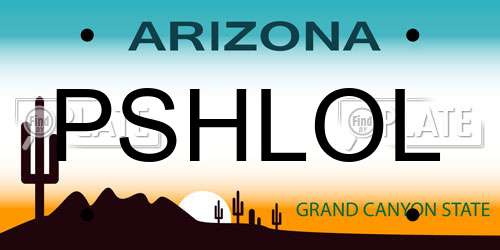 PSHLOL Arizona License Plate