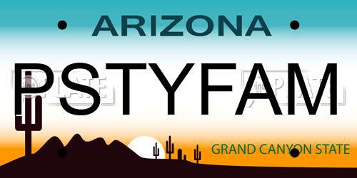 PSTYFAM Arizona License Plate