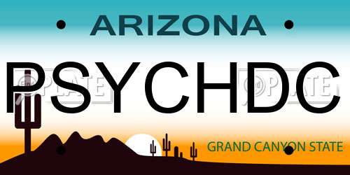 PSYCHDC Arizona License Plate