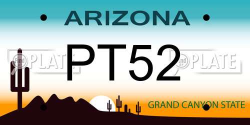 PT52 Arizona License Plate