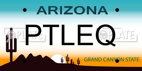 PTLEQ Arizona License Plate