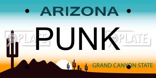 PUNK Arizona License Plate