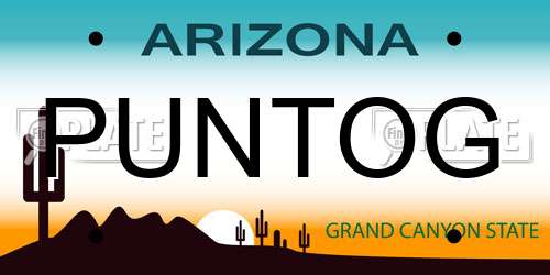 PUNTOG Arizona License Plate
