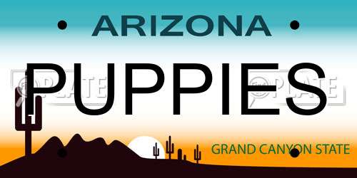 PUPPIES Arizona License Plate