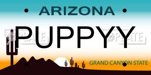 PUPPYY Arizona License Plate