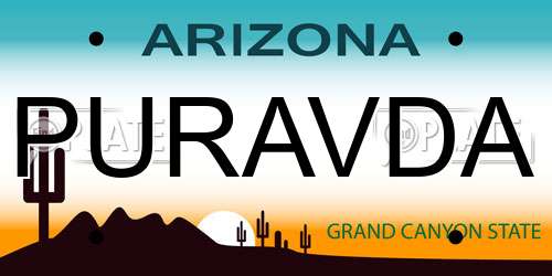 PURAVDA Arizona License Plate