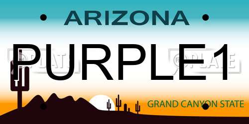 PURPLE1 Arizona License Plate